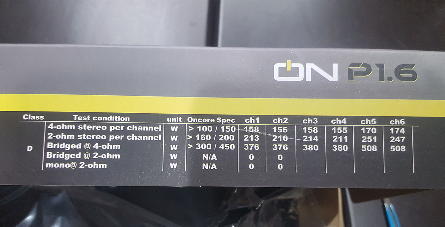 ONCORE 150와트 6채널앰프 (P1.6)