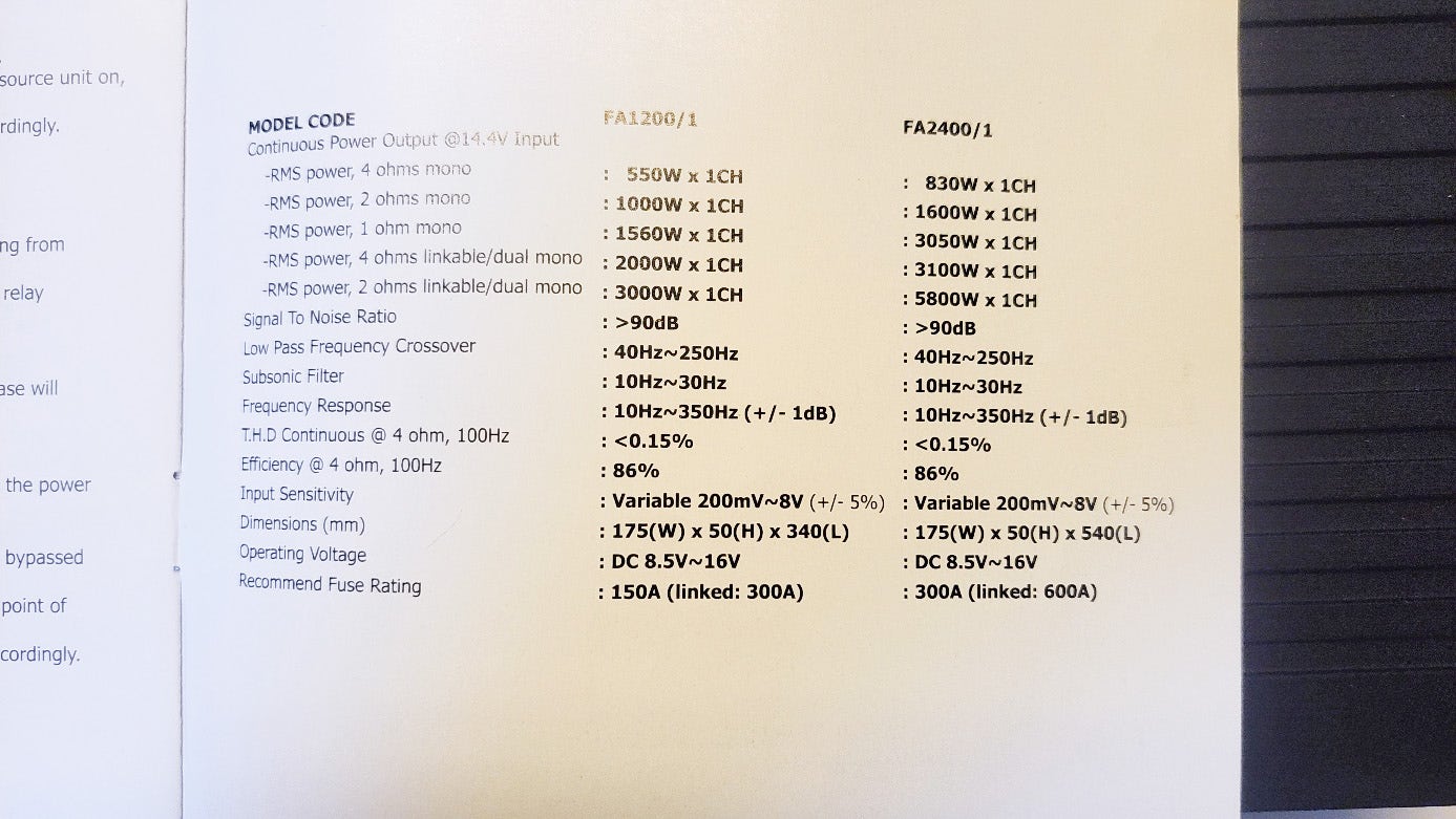 FIRLAND AUDIO 3000D 우퍼전용 대출력앰프