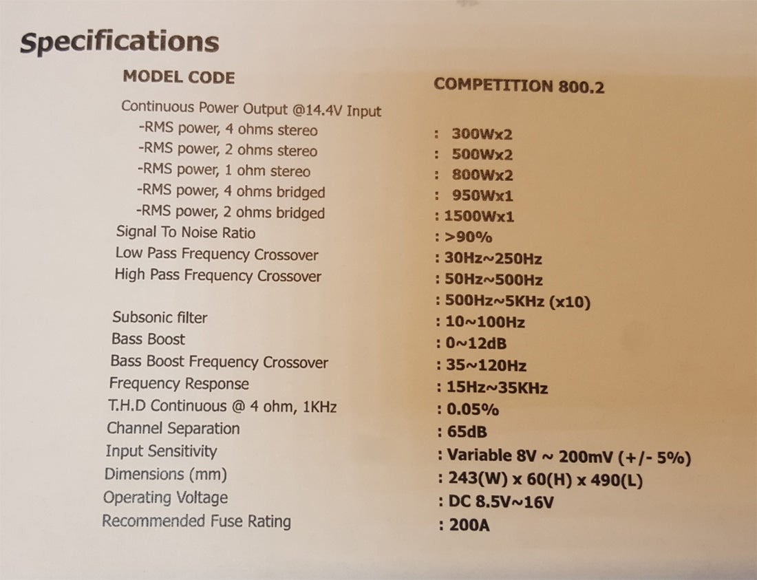 GAS AUDIO COMPETION 800.2 G2 앰프